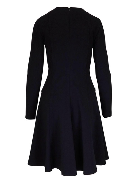 zip-up panelled flared midi dress