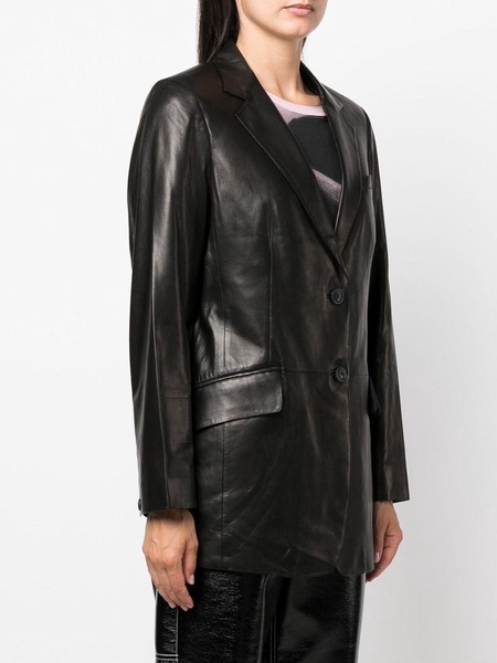 lambskin single-breasted blazer