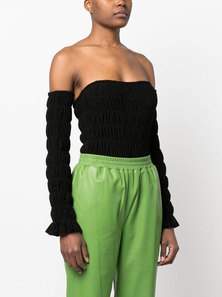 off-shoulder ruched tube top