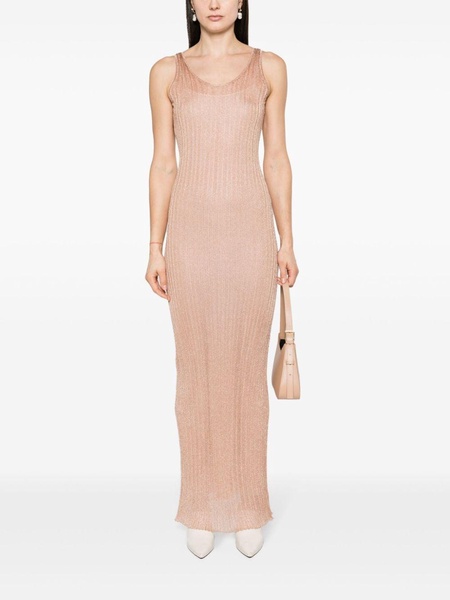 ribbed lurex slip dress