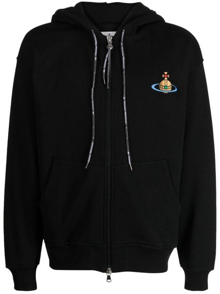 Rugged Orb-embroidered zipped hoodie