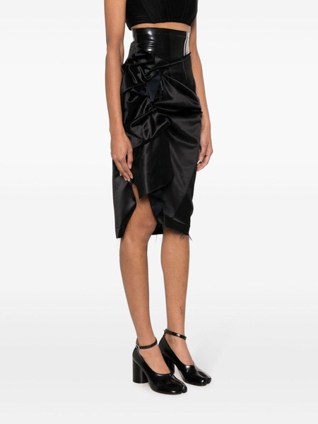 deconstructed satin pencil skirt