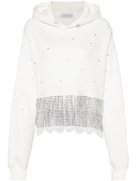 crystal-embellished cotton hoodie