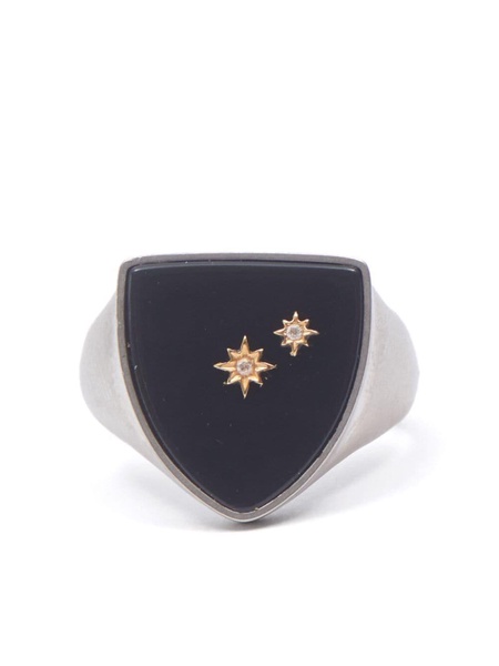 star-appliqué signet ring