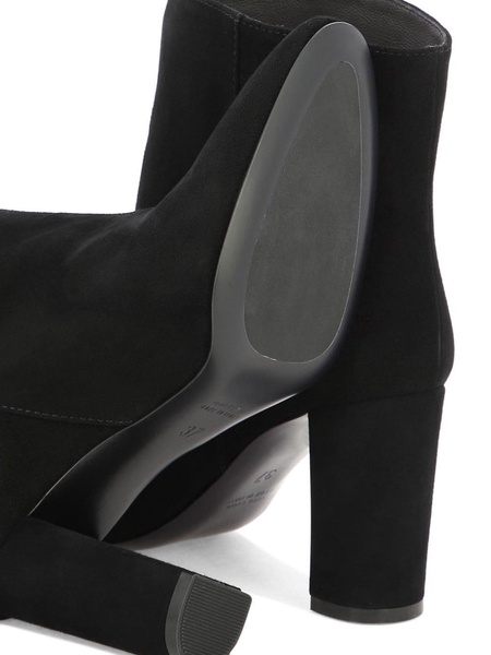 high-heel suede ankle boots