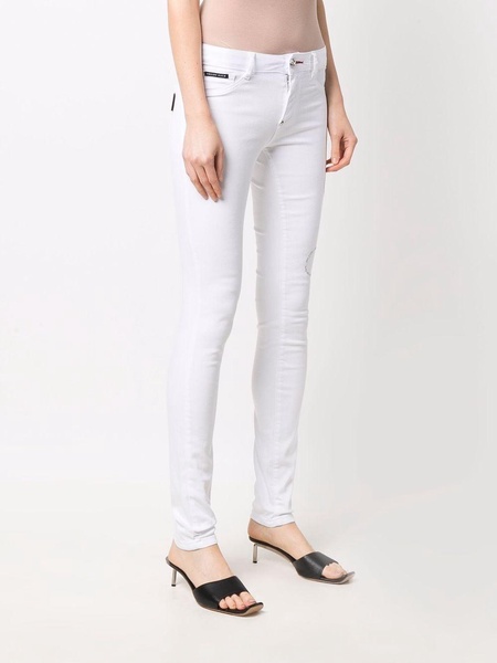 Signature embellished skinny jeans