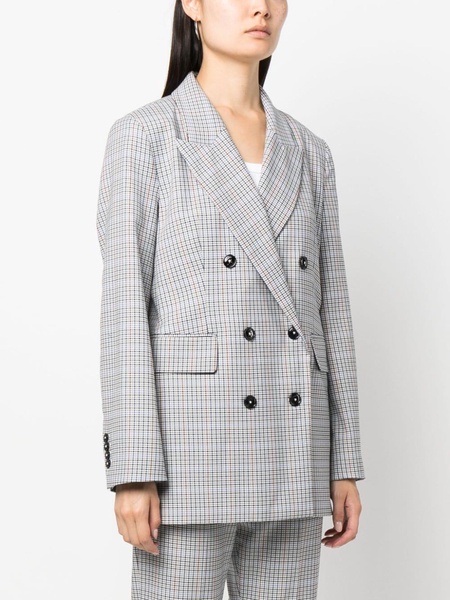 checked double-breasted blazer