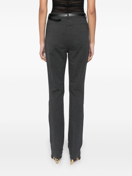 high-waisted boot-cut trousers