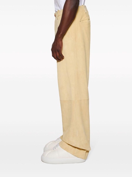 wide-leg suede trousers