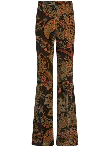 paisley-print velvet trousers