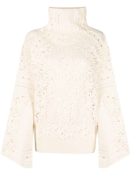 floral-detail knitted jumper