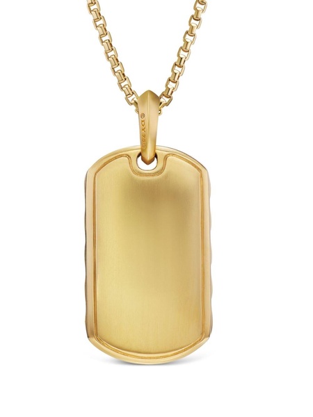 18kt yellow gold Sculpted Cable Tag necklace charm