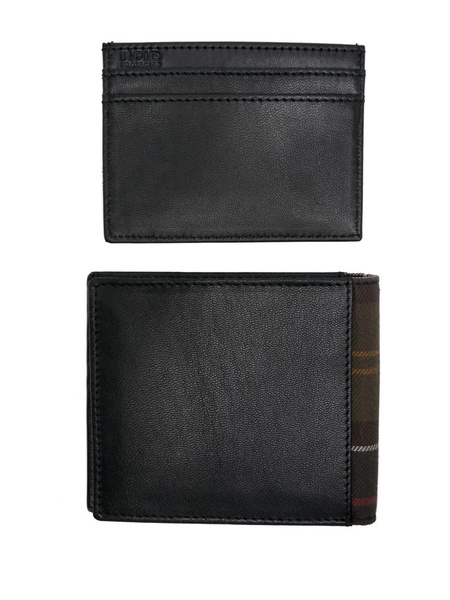 leather tartan wallet and cardholder set