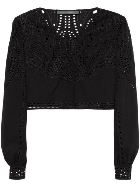 broderie-anglaise cropped top