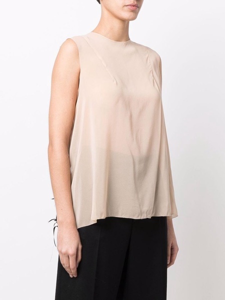 cut-out detail sleeveless blouse