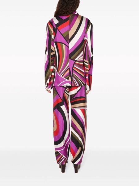 abstract-print silk blazer