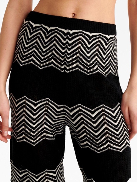 Sugar chevron-pattern wide trousers