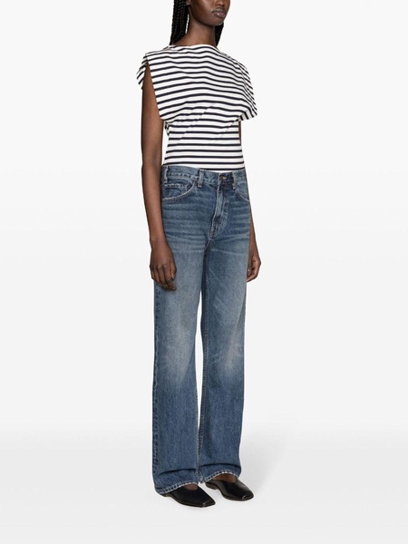 high-rise straight-leg jeans