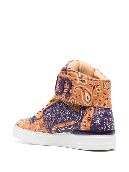 paisley-print hi-top sneakers