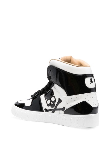 skull-print high-top sneakers