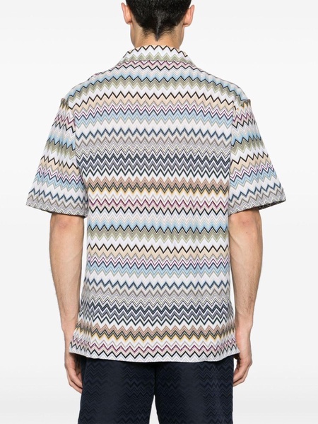 chevron-knit cotton shirt