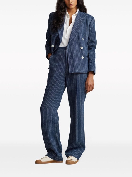 pinstripe straight-leg trousers