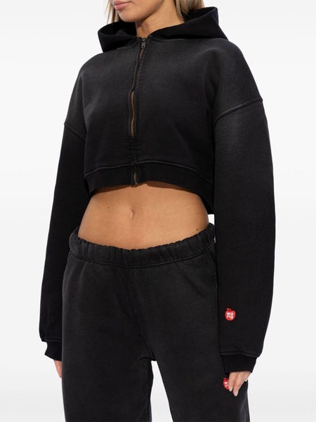 zip-up cropped hoodie