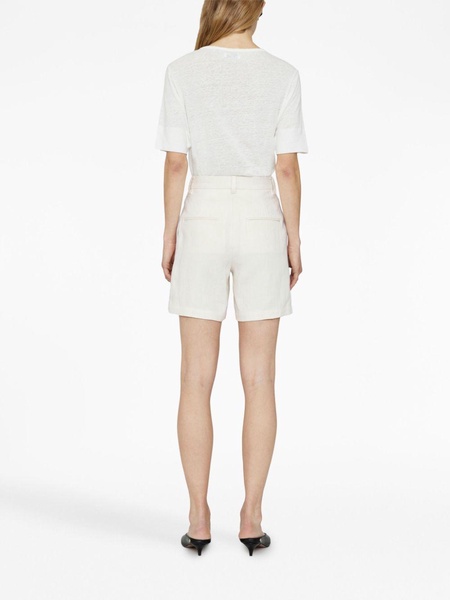 Carrie pleat-detail linen shorts