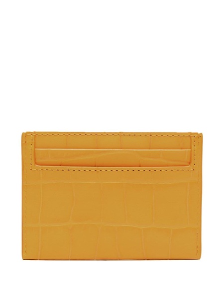 crocodile-effect leather cardholder