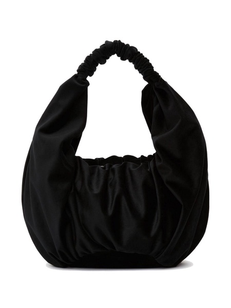 RUFFLE SHOPPER - VELVET SHOULDER BAG