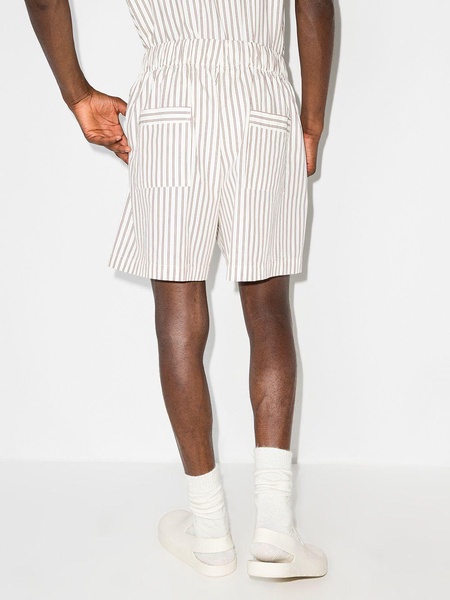 vertical-stripe pajama shorts