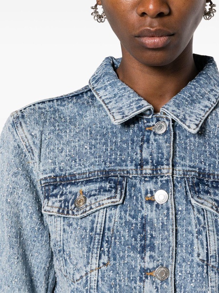 rhinestone-embellished denim jacket