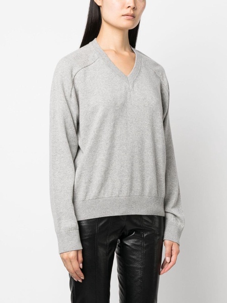 V-neck recycled cashmere jumper