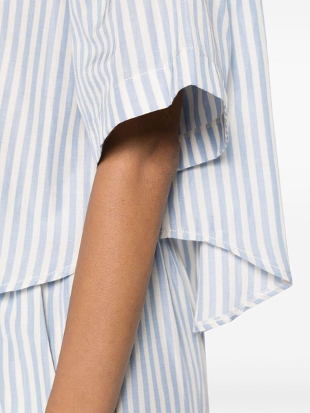 striped button-up cropped shirt