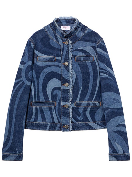 Marmo-print denim jacket