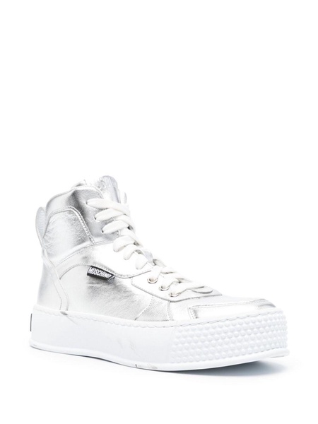 high-top leather sneakers