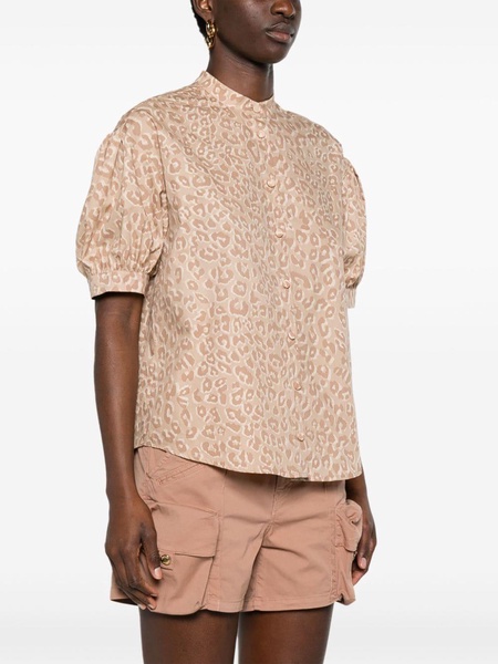 animal-print cotton shirt