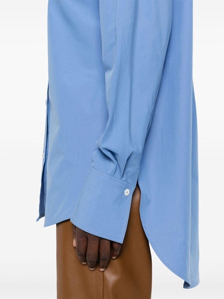 pointed-collar poplin shirt