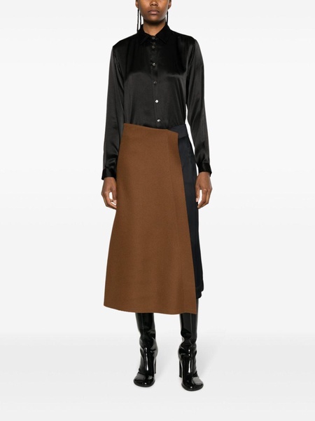 panelled asymmetric midi skirt