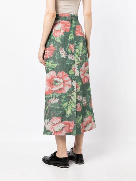 belted floral skirt