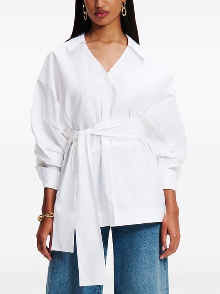 belted poplin shirt