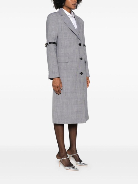 checked midi coat