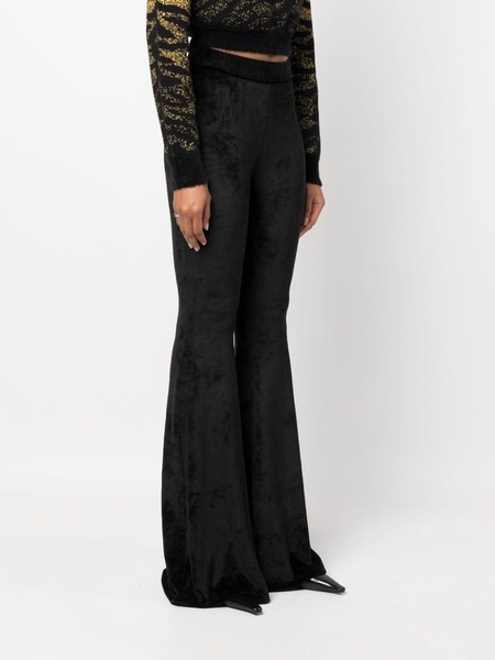 velvet flared trousers