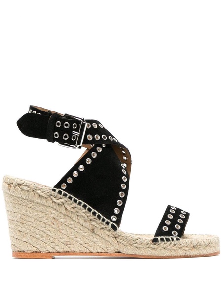 iriane suede espadrille sandal in black