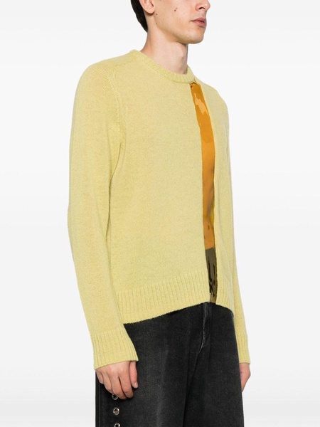 transparent-trim wool jumper