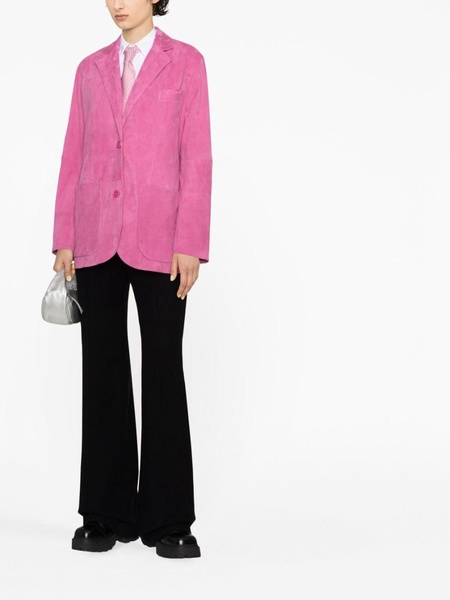 Resort single-breasted suede blazer