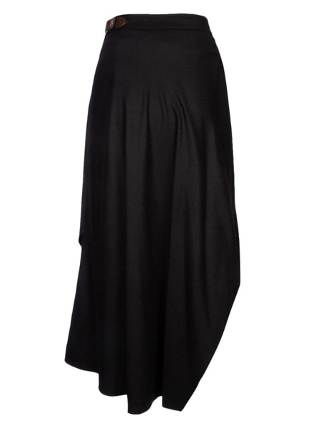 asymmetric cashmere midi skirt