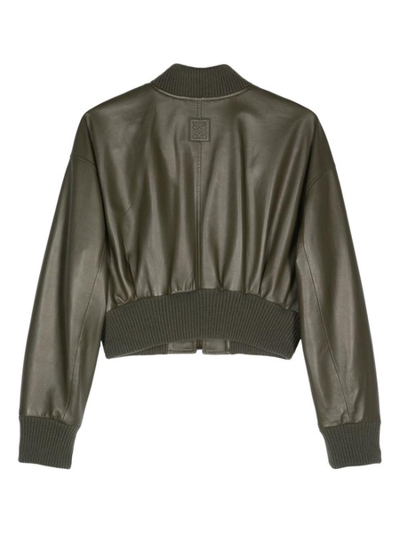 leather bomber jacket