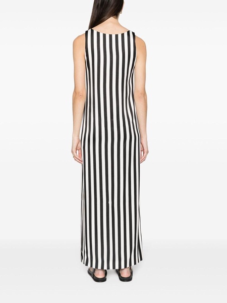 scoop-neck striped long dress