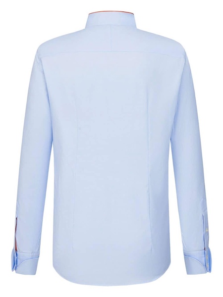 contrast-collar cotton shirt